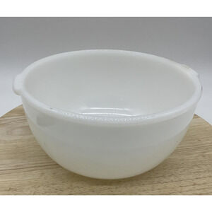 Glasbake 38CG White Milk Glass 4-Quart Mixing Bowl for Sunbeam Mixers VTG USA